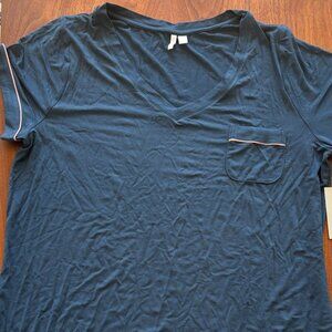 Nordstrom Moonlight V-Neck Nightshirt - Blue Blur - XL